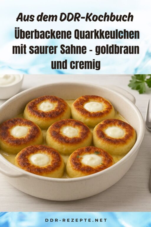 Überbackene Quarkkeulchen mit saurer Sahne – goldbraun und cremig