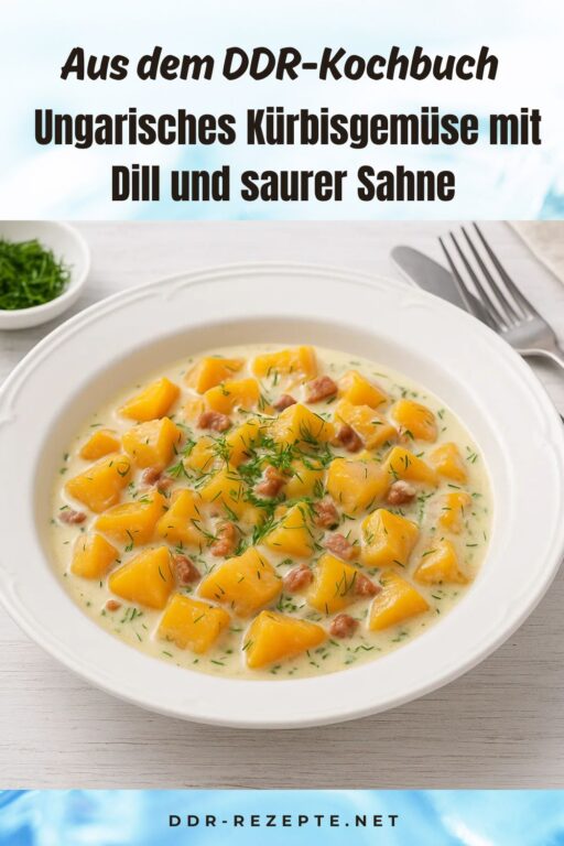 Ungarisches Kürbisgemüse mit Dill und saurer Sahne