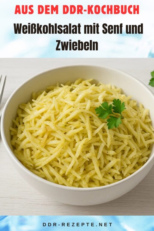 Weißkohlsalat mit Senf und Zwiebeln