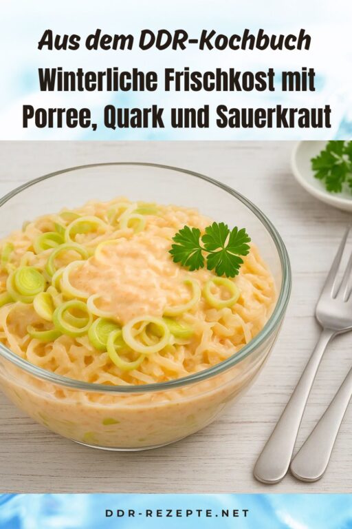 Winterliche Frischkost mit Porree, Quark und Sauerkraut