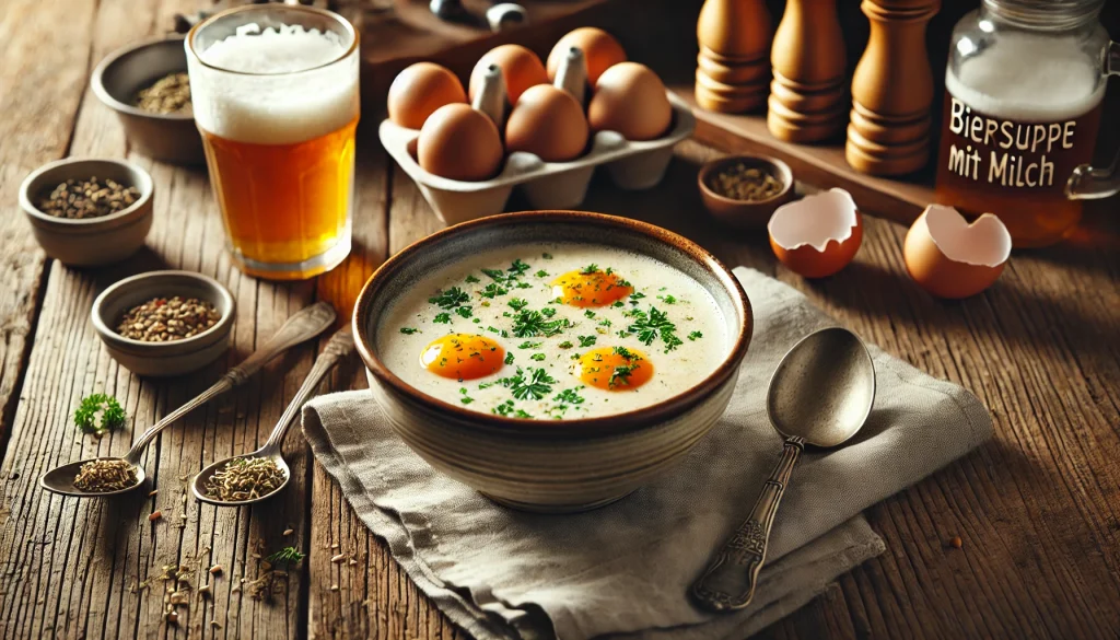 Biersuppe mit Milch aus Mecklenburg