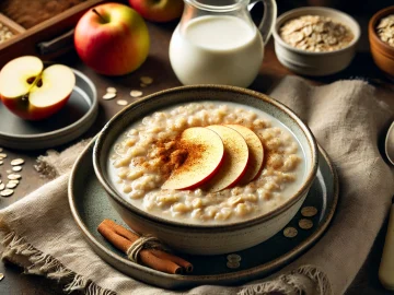 Haferflockensuppe mit Äpfeln