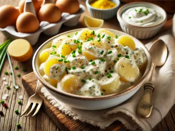 Kartoffelsalat mit Sahnesoße