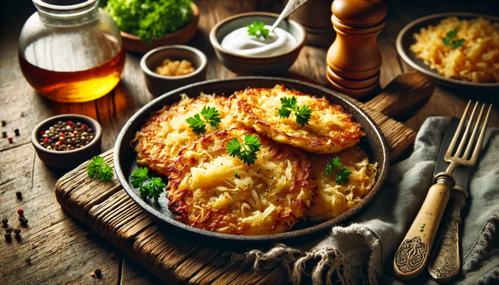 Sauerkrautpfannkuchen – Herzhaftes Gericht mit Sauerkraut und Kartoffeln