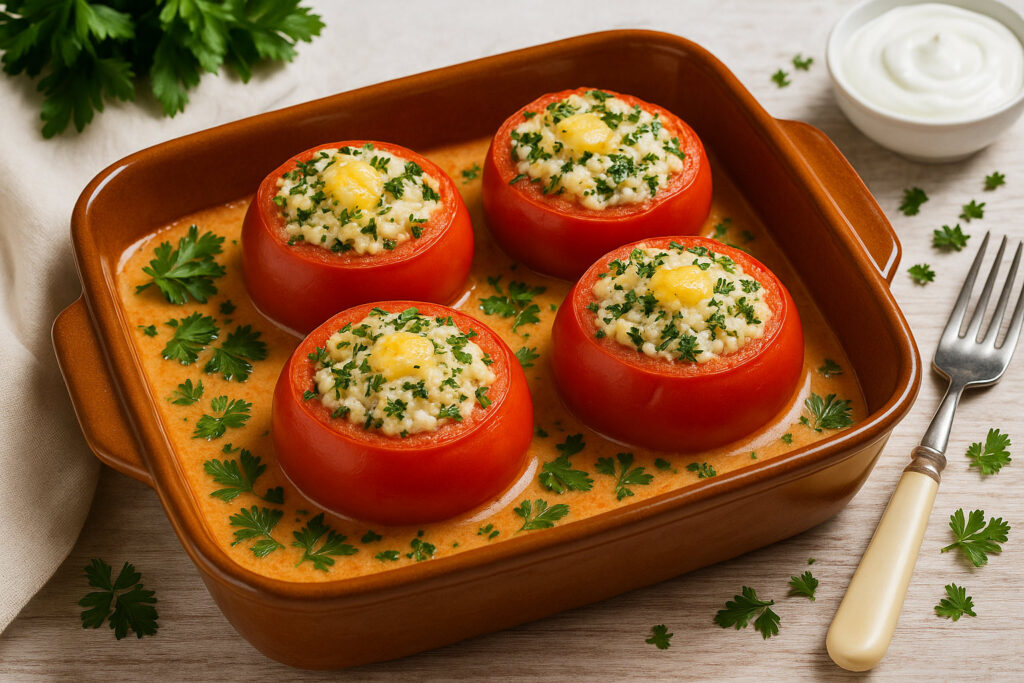 Schmortomaten mit Schafskäse