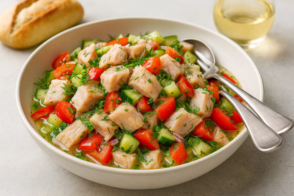 Sommerlicher Räucherfischsalat