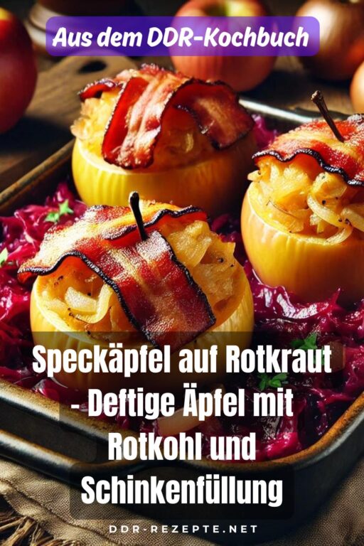 Speckäpfel auf Rotkraut – Deftige Äpfel mit Rotkohl und Schinkenfüllung