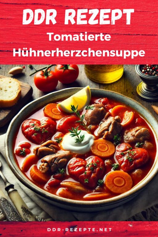 Tomatierte Hühnerherzchensuppe