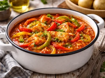 Ungarischer Fischpaprikasch – einfaches Rezept mit Paprika und Fisch