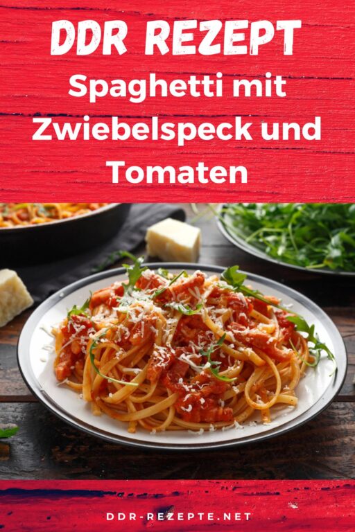 Spaghetti mit Zwiebelspeck und Tomaten