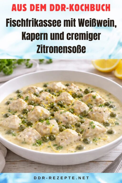 Fischfrikassee mit Weißwein, Kapern und cremiger Zitronensoße