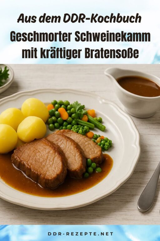 Geschmorter Schweinekamm mit kräftiger Bratensoße