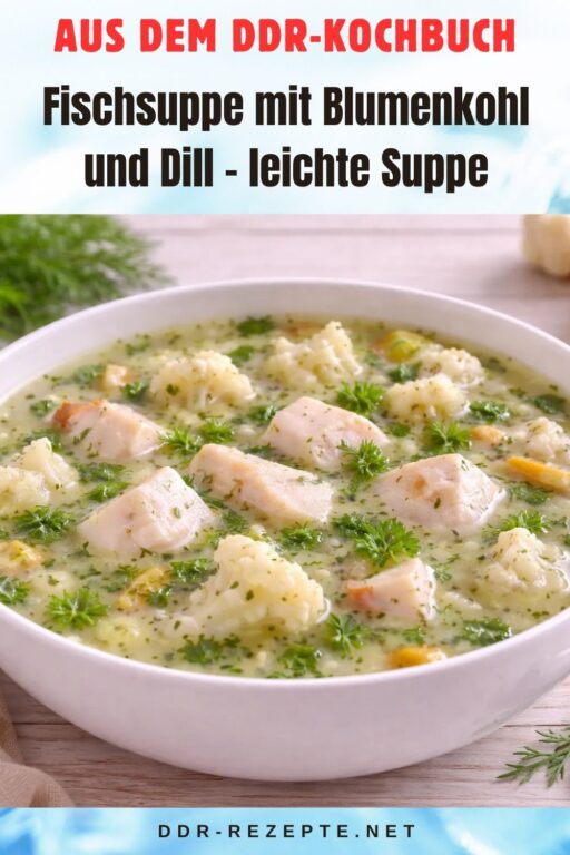Fischsuppe mit Blumenkohl und Dill – leichte Suppe