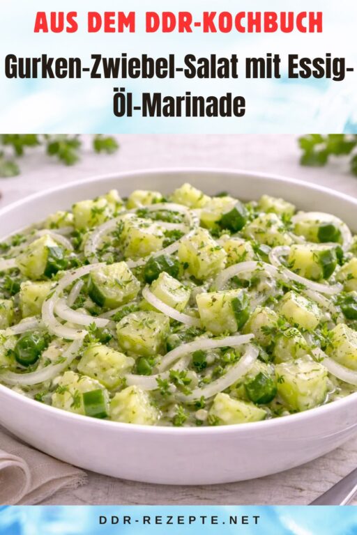 Gurken-Zwiebel-Salat mit Essig-Öl-Marinade
