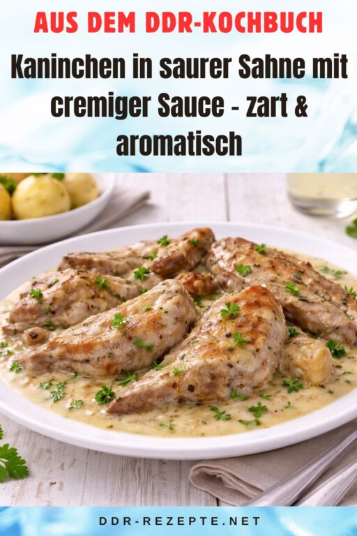 Kaninchen in saurer Sahne mit cremiger Sauce – zart & aromatisch
