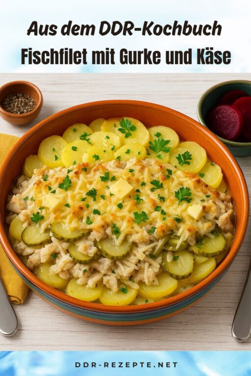 Fischfilet mit Gurke und Käse