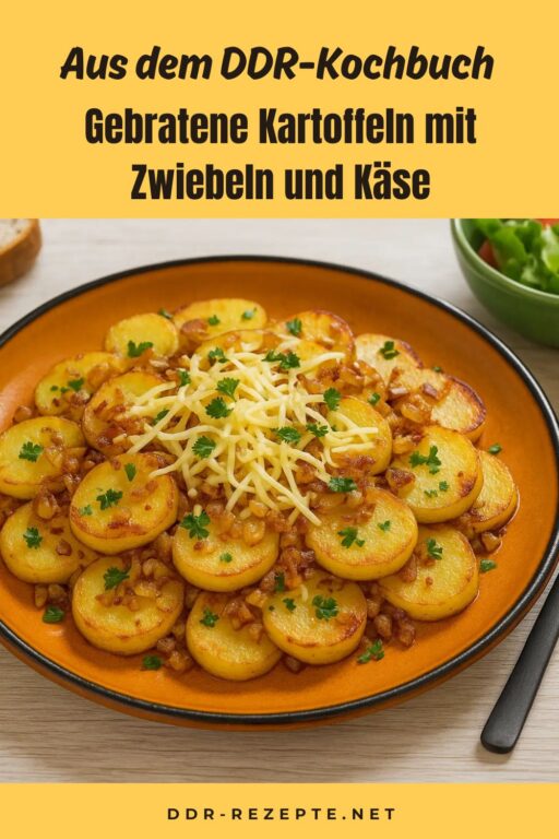 Gebratene Kartoffeln mit Zwiebeln und Käse