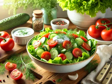 Frischer Grüner Salat mit Tomaten und Gurken – Einfach und Lecker