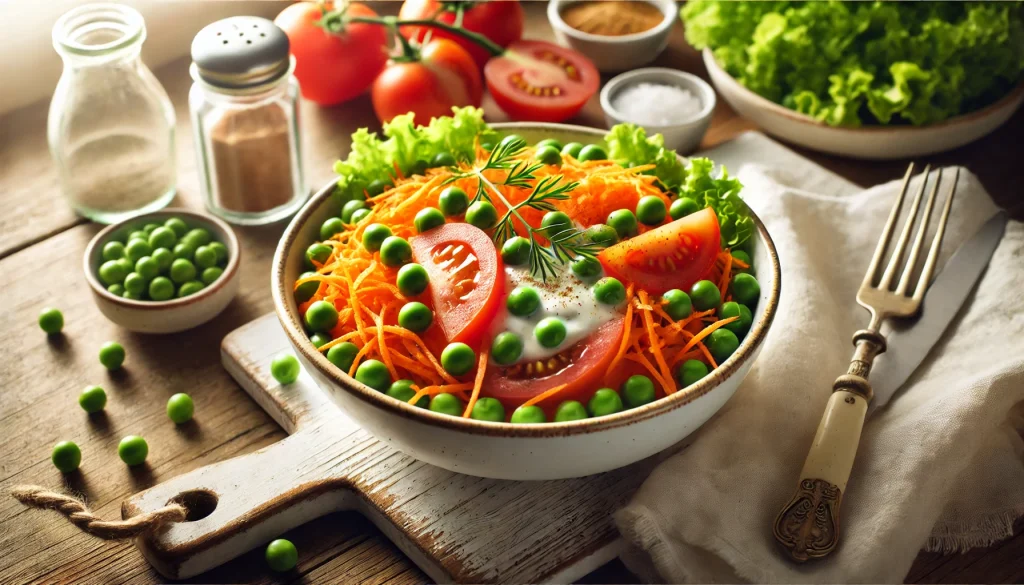 Frischer Möhrensalat mit grünen Erbsen – Ein bunter Genuss für den Alltag