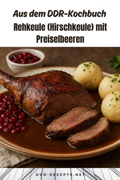 Rehkeule (Hirschkeule) mit Preiselbeeren