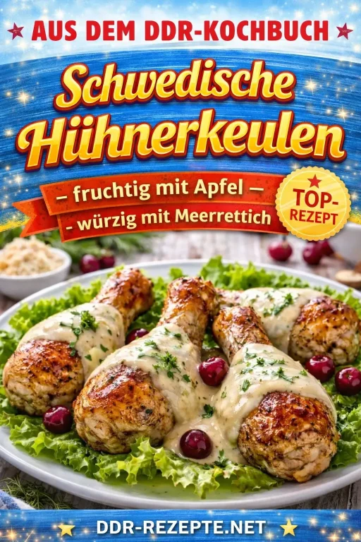 Schwedische Hühnerkeulen – fruchtig mit Apfel und Meerrettich