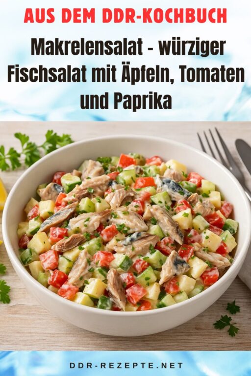 Makrelensalat – würziger Fischsalat mit Äpfeln, Tomaten und Paprika