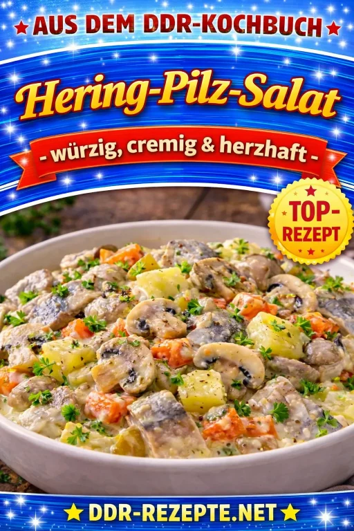 Hering-Pilz-Salat – würzig, cremig & herzhaft