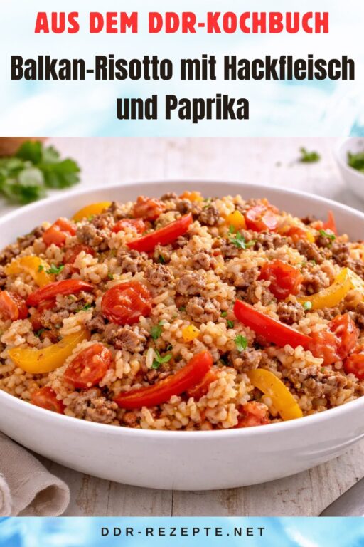 Balkan-Risotto mit Hackfleisch und Paprika