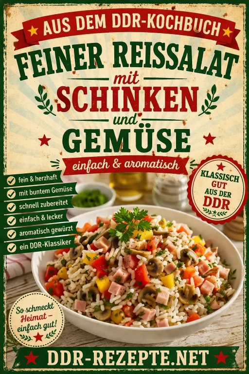 Feiner Reissalat mit Schinken und Gemüse – einfach & aromatisch