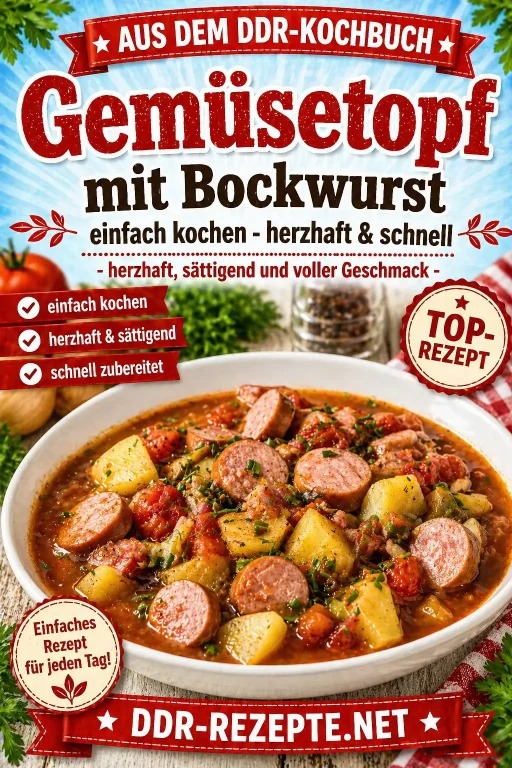 Gemüsetopf mit Bockwurst einfach kochen – herzhaft & schnell