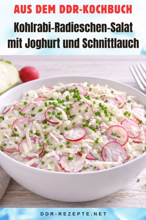 Kohlrabi-Radieschen-Salat mit Joghurt und Schnittlauch