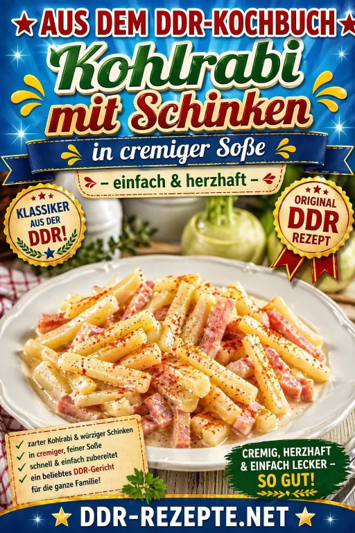 Kohlrabi mit Schinken in cremiger Soße – einfach & herzhaft