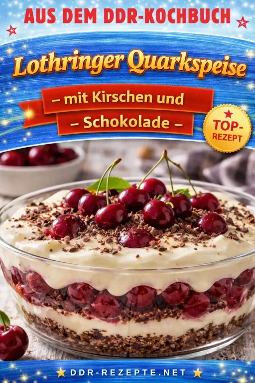 Lothringer Quarkspeise mit Kirschen und Schokolade