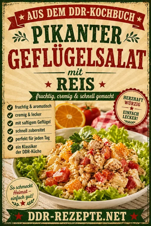 Pikanter Geflügelsalat mit Reis – fruchtig, cremig & schnell gemacht