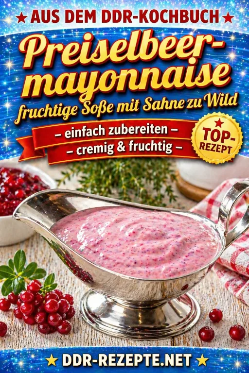 Preiselbeermayonnaise – fruchtige Soße mit Sahne zu Wild