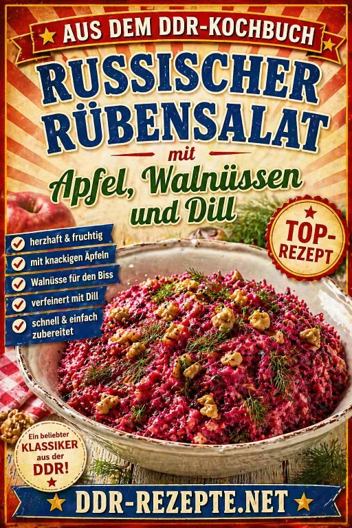 Russischer Rübensalat mit Apfel, Walnüssen und Dill