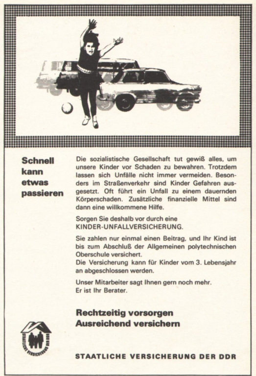 Staatliche Versicherung der DDR, Werbung aus dem Jahr 1970