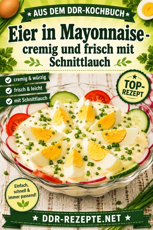 Eier in Mayonnaise – cremig und frisch mit Schnittlauch