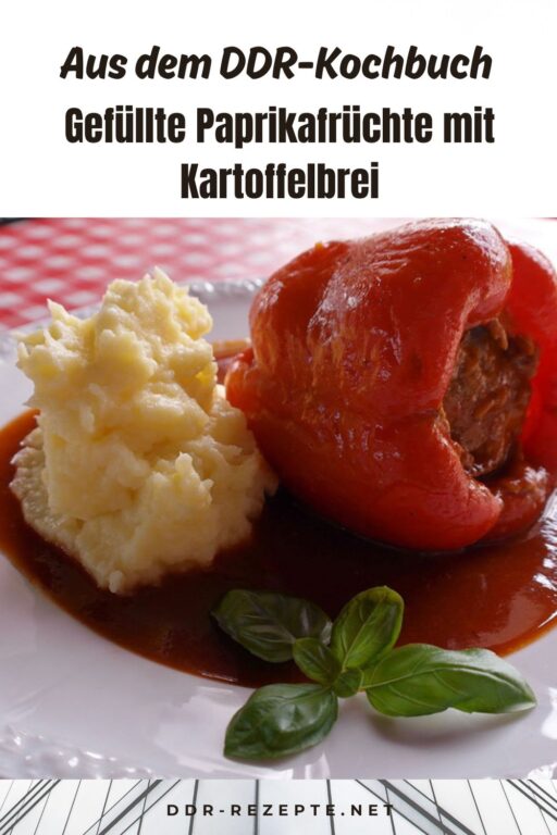 Gefüllte Paprikafrüchte mit Kartoffelbrei