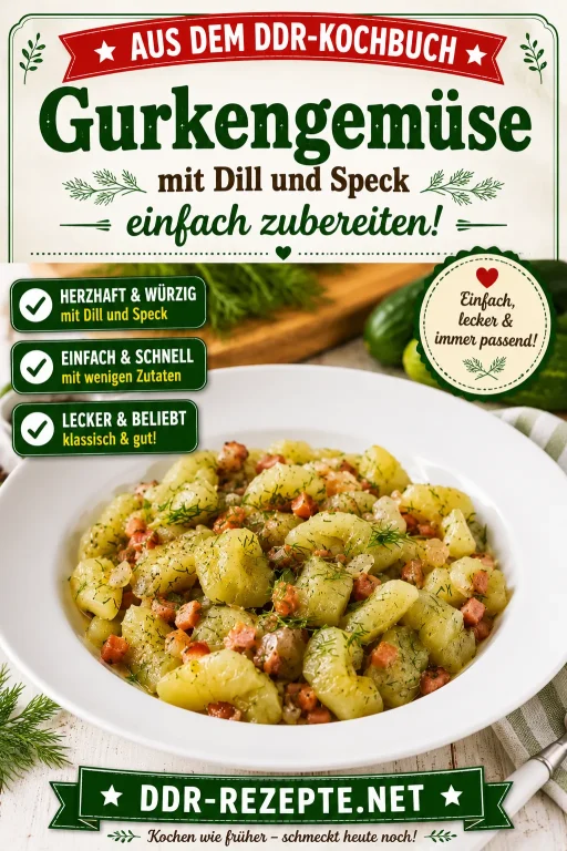 Gurkengemüse mit Dill und Speck einfach zubereiten