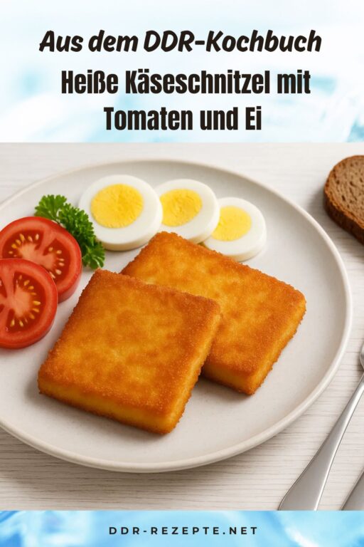 Heiße Käseschnitzel mit Tomaten und Ei