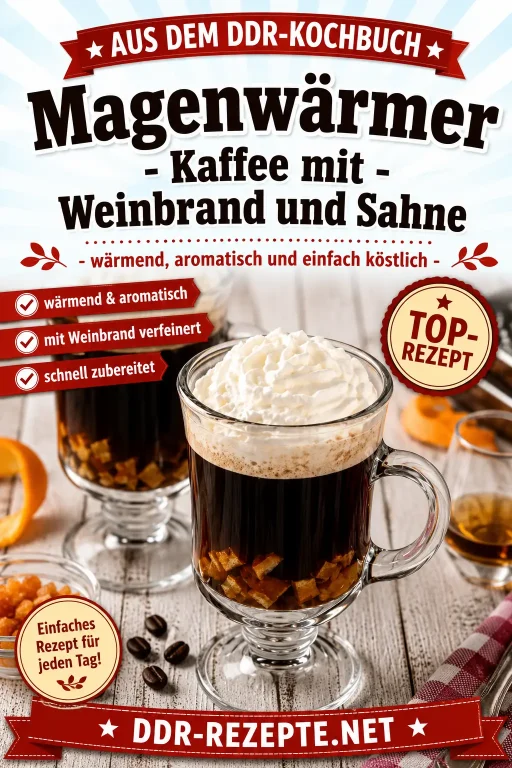 Magenwärmer – Kaffee mit Weinbrand und Sahne