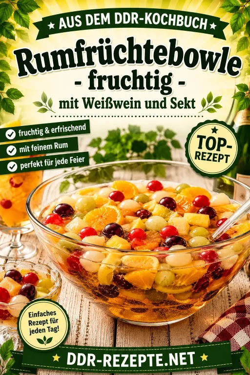 Rumfrüchtebowle – fruchtig mit Weißwein und Sekt