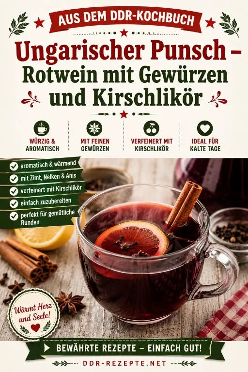 Ungarischer Punsch – Rotwein mit Gewürzen und Kirschlikör
