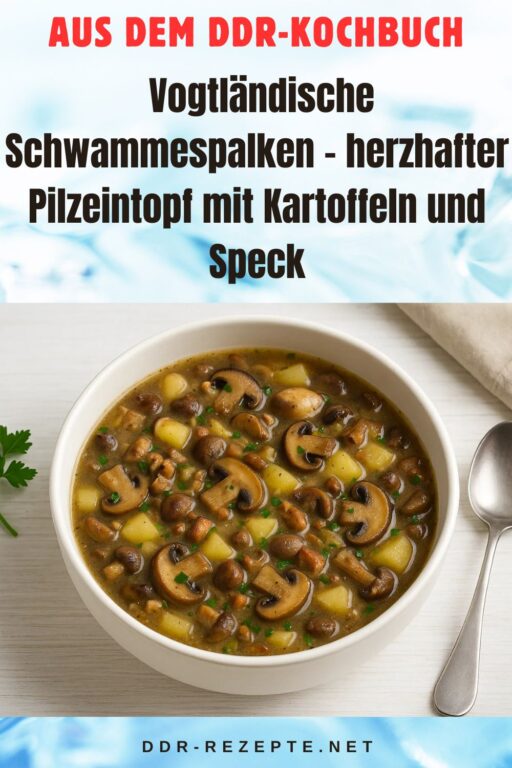 Vogtländische Schwammespalken – herzhafter Pilzeintopf mit Kartoffeln und Speck