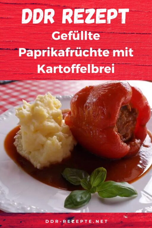 Gefüllte Paprikafrüchte mit Kartoffelbrei