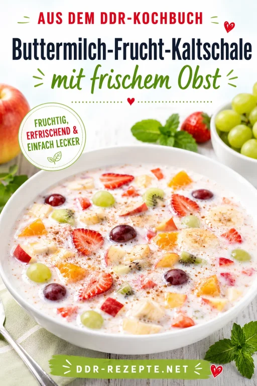 Buttermilch-Frucht-Kaltschale mit frischem Obst