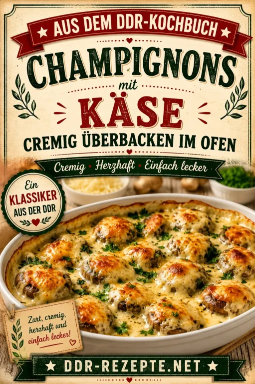 Champignons mit Käse cremig überbacken im Ofen