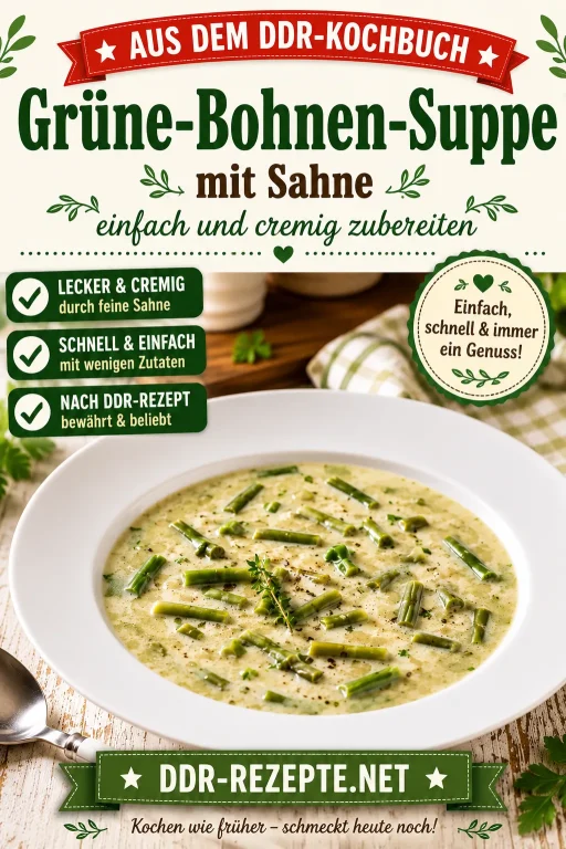 Grüne-Bohnen-Suppe mit Sahne einfach und cremig zubereiten