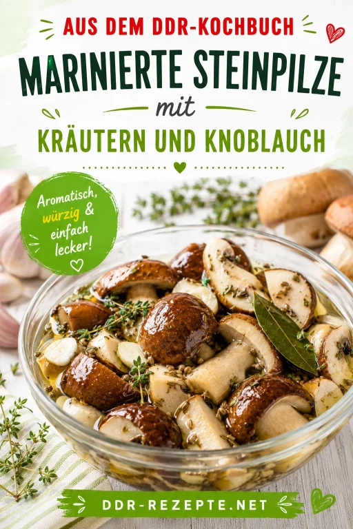 Marinierte Steinpilze mit Kräutern und Knoblauch